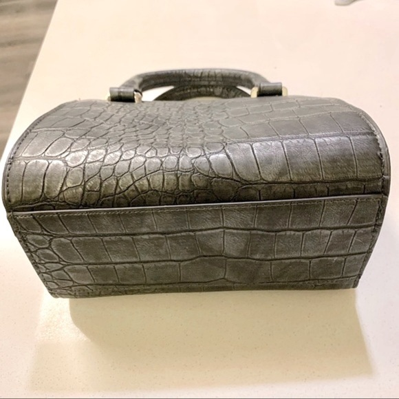 Bebe Black Pearl Croc Leather Mini Satchel Crossbody Bag - Picture 4 of 13